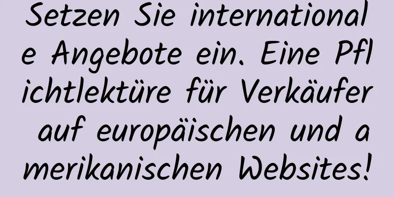 Setzen Sie internationale Angebote ein. Eine Pflichtlektüre für Verkäufer auf europäischen und amerikanischen Websites!