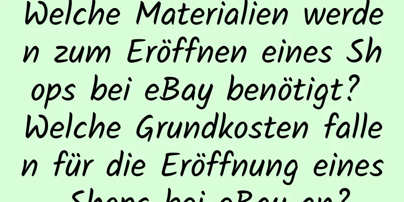 Welche Materialien werden zum Eröffnen eines Shops bei eBay benötigt? Welche Grundkosten fallen für die Eröffnung eines Shops bei eBay an?