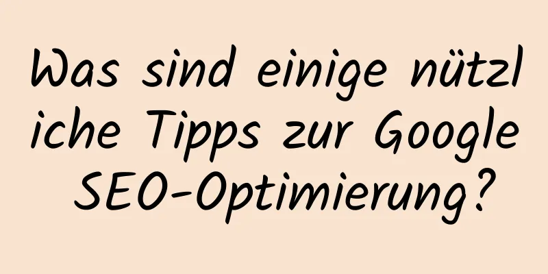 Was sind einige nützliche Tipps zur Google SEO-Optimierung?