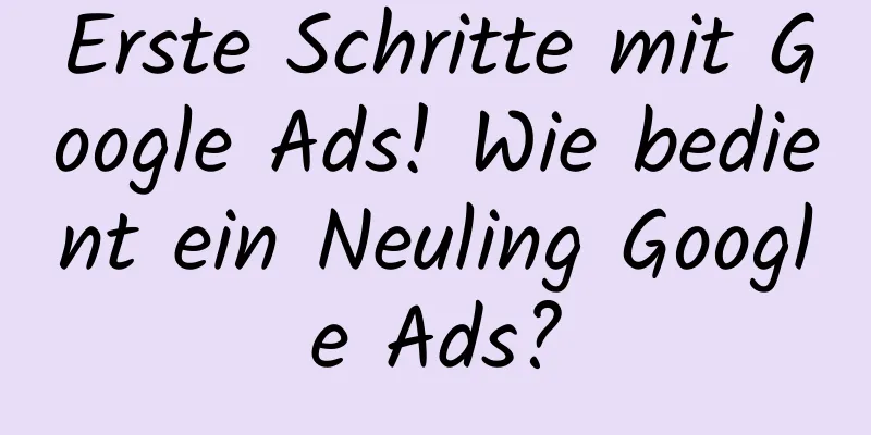 Erste Schritte mit Google Ads! Wie bedient ein Neuling Google Ads?