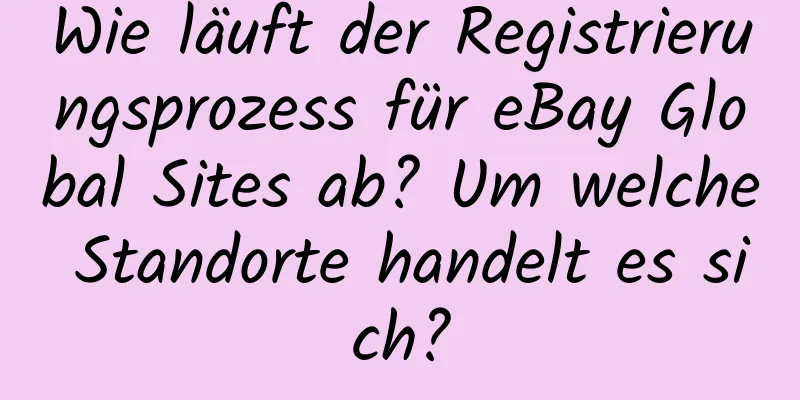 Wie läuft der Registrierungsprozess für eBay Global Sites ab? Um welche Standorte handelt es sich?