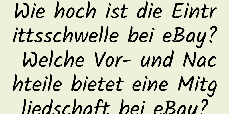 Wie hoch ist die Eintrittsschwelle bei eBay? Welche Vor- und Nachteile bietet eine Mitgliedschaft bei eBay?