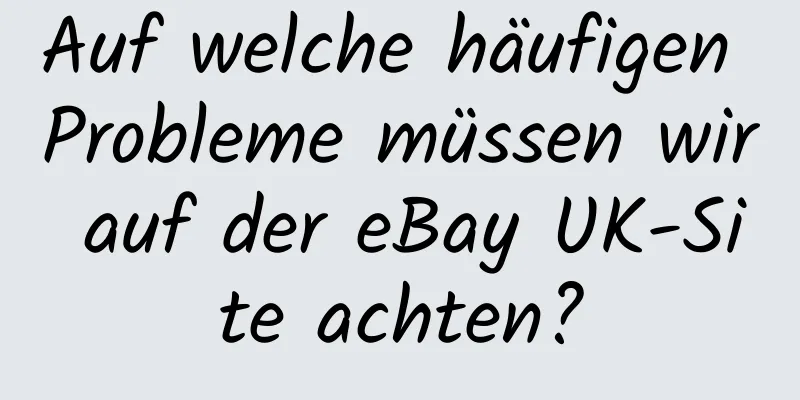 Auf welche häufigen Probleme müssen wir auf der eBay UK-Site achten?