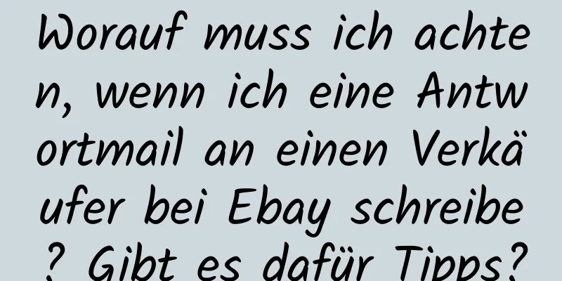 Worauf muss ich achten, wenn ich eine Antwortmail an einen Verkäufer bei Ebay schreibe? Gibt es dafür Tipps?