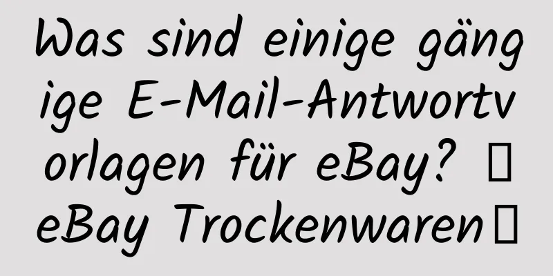 Was sind einige gängige E-Mail-Antwortvorlagen für eBay? 【eBay Trockenwaren】