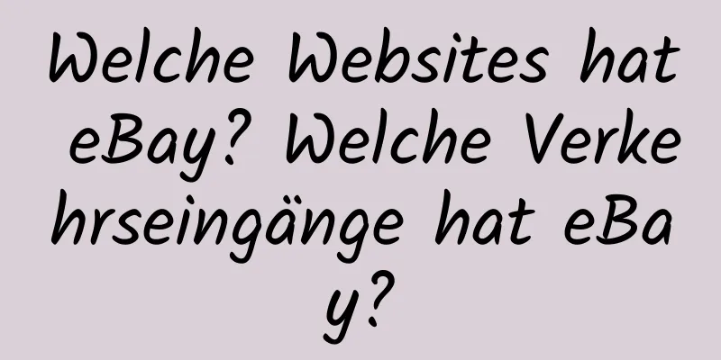 Welche Websites hat eBay? Welche Verkehrseingänge hat eBay?