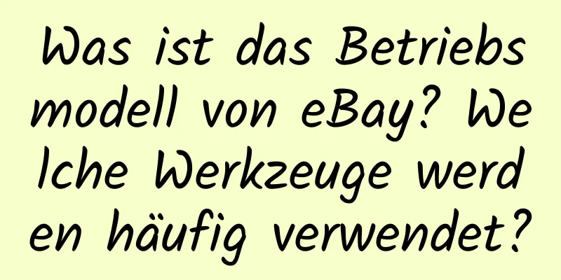 Was ist das Betriebsmodell von eBay? Welche Werkzeuge werden häufig verwendet?