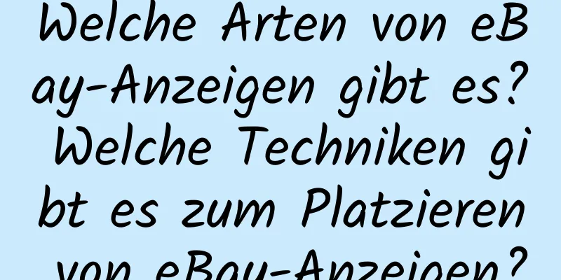 Welche Arten von eBay-Anzeigen gibt es? Welche Techniken gibt es zum Platzieren von eBay-Anzeigen?