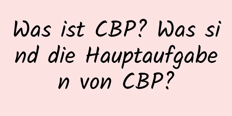 Was ist CBP? Was sind die Hauptaufgaben von CBP?