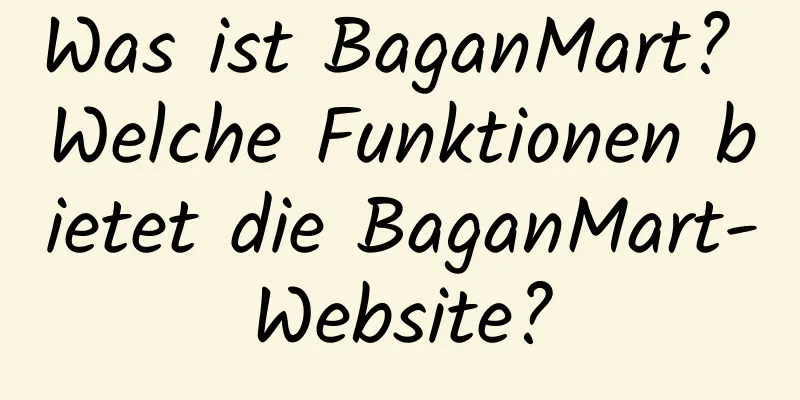 Was ist BaganMart? Welche Funktionen bietet die BaganMart-Website?