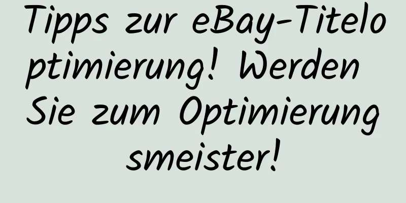 Tipps zur eBay-Titeloptimierung! Werden Sie zum Optimierungsmeister!