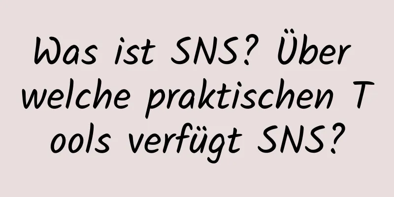 Was ist SNS? Über welche praktischen Tools verfügt SNS?