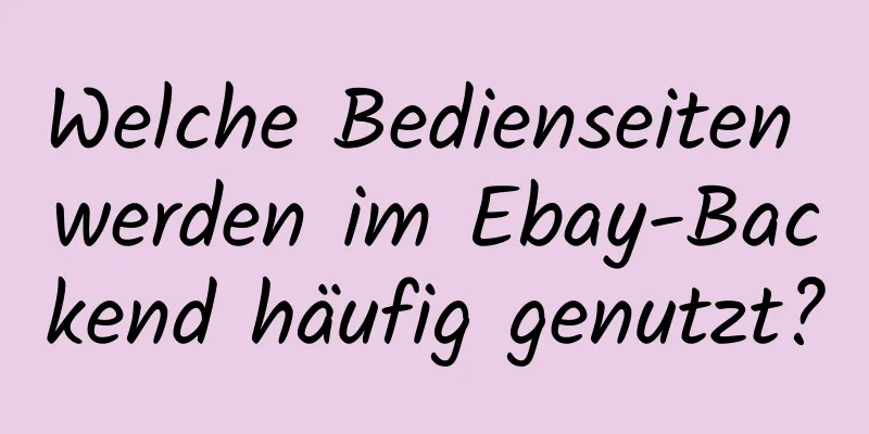 Welche Bedienseiten werden im Ebay-Backend häufig genutzt?