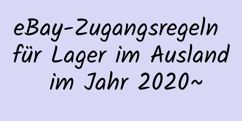 eBay-Zugangsregeln für Lager im Ausland im Jahr 2020~