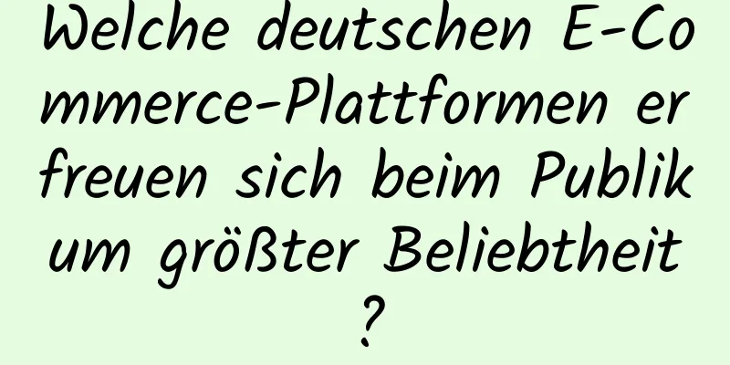 Welche deutschen E-Commerce-Plattformen erfreuen sich beim Publikum größter Beliebtheit?