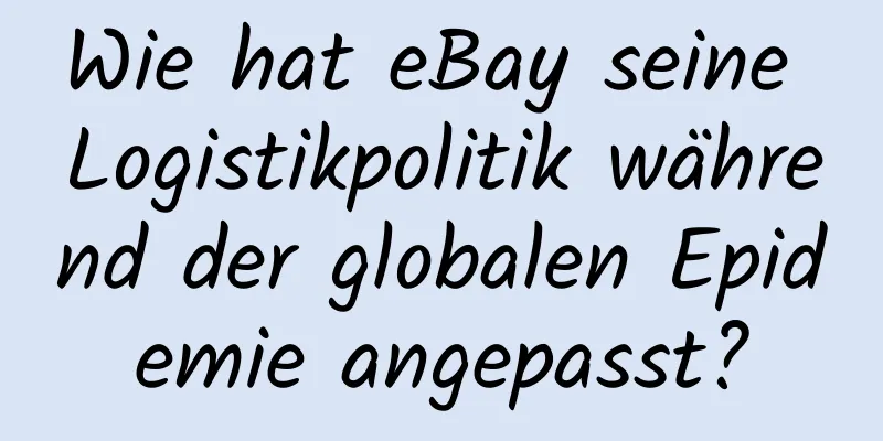 Wie hat eBay seine Logistikpolitik während der globalen Epidemie angepasst?