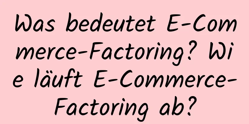 Was bedeutet E-Commerce-Factoring? Wie läuft E-Commerce-Factoring ab?