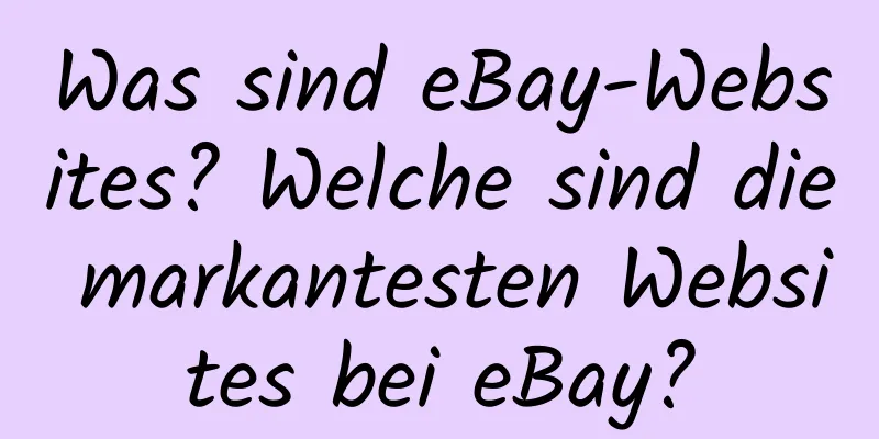 Was sind eBay-Websites? Welche sind die markantesten Websites bei eBay?