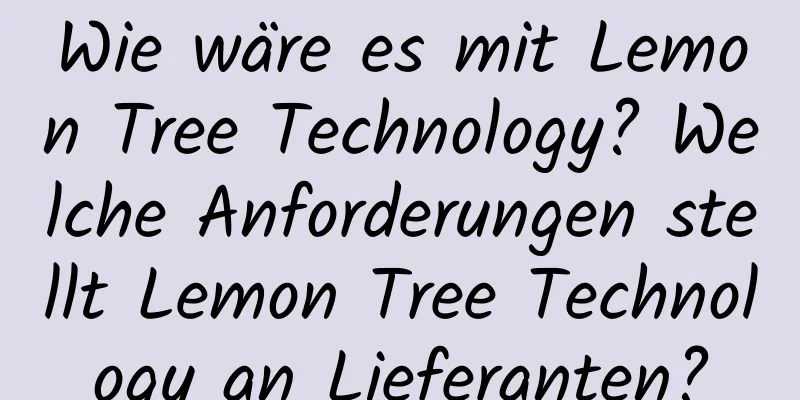 Wie wäre es mit Lemon Tree Technology? Welche Anforderungen stellt Lemon Tree Technology an Lieferanten?