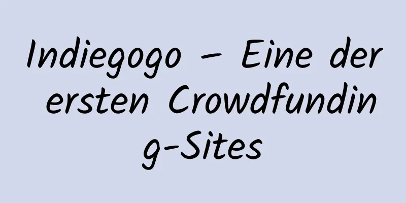 Indiegogo – Eine der ersten Crowdfunding-Sites