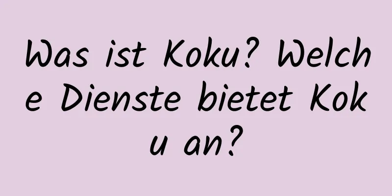 Was ist Koku? Welche Dienste bietet Koku an?