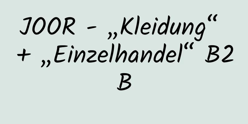 JOOR - „Kleidung“ + „Einzelhandel“ B2B