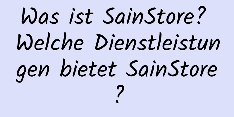 Was ist SainStore? Welche Dienstleistungen bietet SainStore?