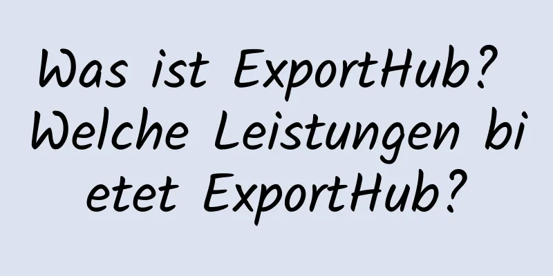 Was ist ExportHub? Welche Leistungen bietet ExportHub?