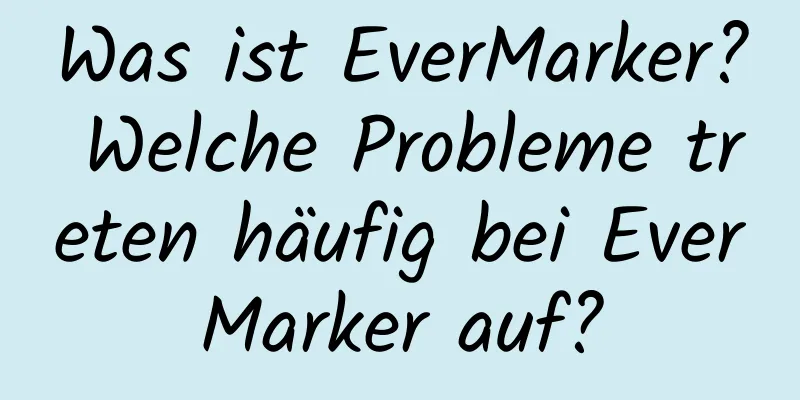 Was ist EverMarker? Welche Probleme treten häufig bei EverMarker auf?