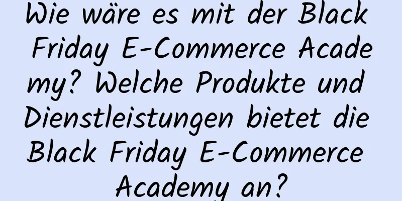 Wie wäre es mit der Black Friday E-Commerce Academy? Welche Produkte und Dienstleistungen bietet die Black Friday E-Commerce Academy an?