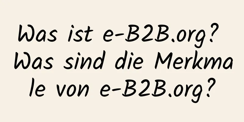 Was ist e-B2B.org? Was sind die Merkmale von e-B2B.org?