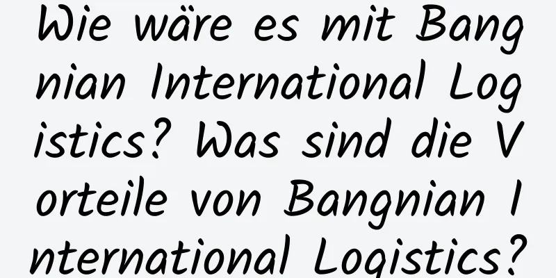 Wie wäre es mit Bangnian International Logistics? Was sind die Vorteile von Bangnian International Logistics?