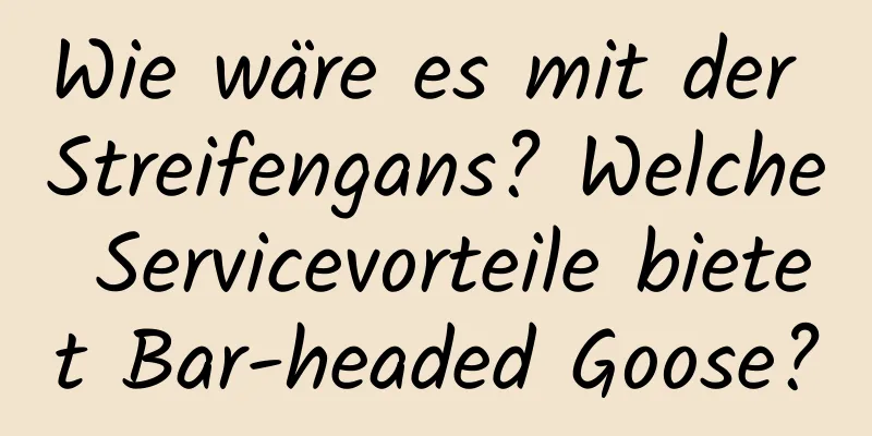 Wie wäre es mit der Streifengans? Welche Servicevorteile bietet Bar-headed Goose?