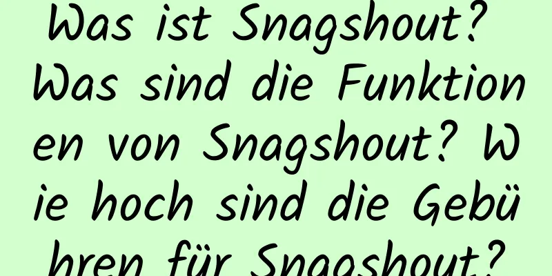 Was ist Snagshout? Was sind die Funktionen von Snagshout? Wie hoch sind die Gebühren für Snagshout?