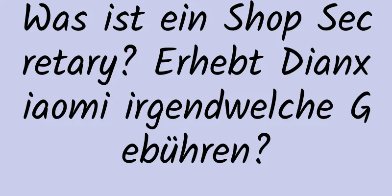 Was ist ein Shop Secretary? Erhebt Dianxiaomi irgendwelche Gebühren?