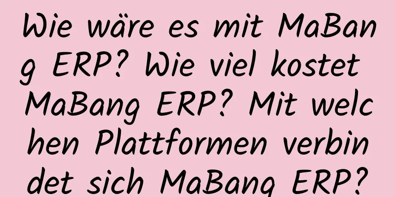 Wie wäre es mit MaBang ERP? Wie viel kostet MaBang ERP? Mit welchen Plattformen verbindet sich MaBang ERP?