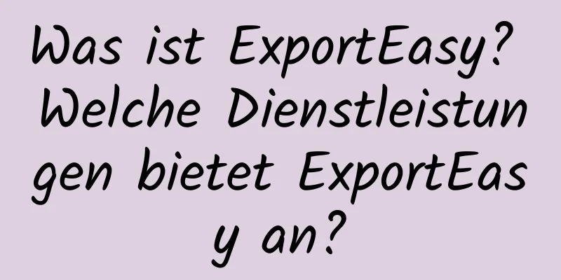 Was ist ExportEasy? Welche Dienstleistungen bietet ExportEasy an?