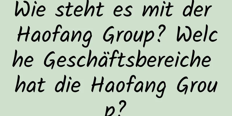 Wie steht es mit der Haofang Group? Welche Geschäftsbereiche hat die Haofang Group?