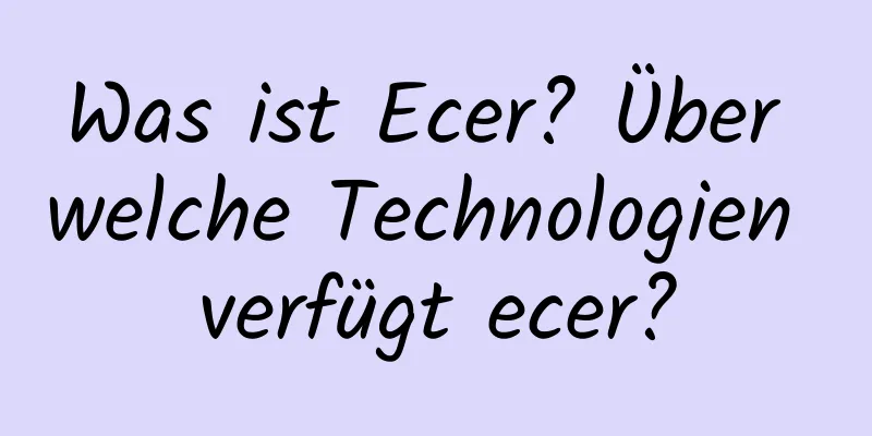 Was ist Ecer? Über welche Technologien verfügt ecer?