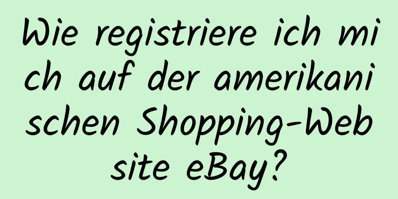 Wie registriere ich mich auf der amerikanischen Shopping-Website eBay?