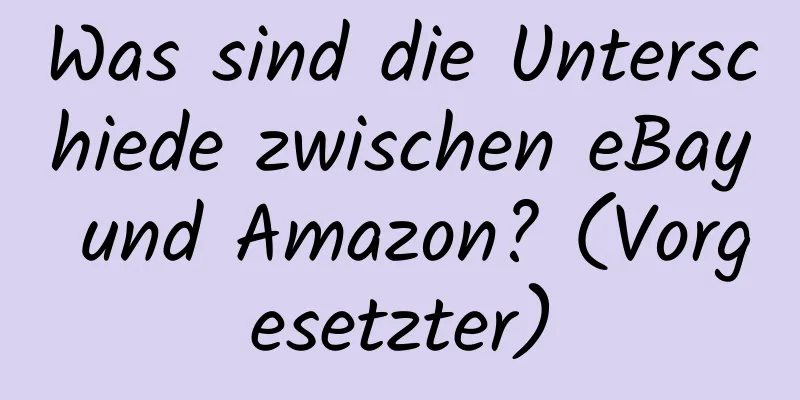 Was sind die Unterschiede zwischen eBay und Amazon? (Vorgesetzter)