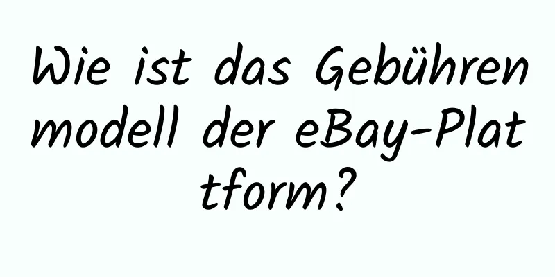 Wie ist das Gebührenmodell der eBay-Plattform?