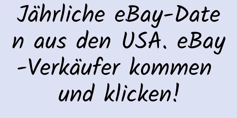 Jährliche eBay-Daten aus den USA. eBay-Verkäufer kommen und klicken!