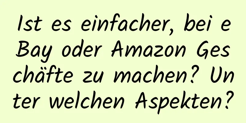 Ist es einfacher, bei eBay oder Amazon Geschäfte zu machen? Unter welchen Aspekten?