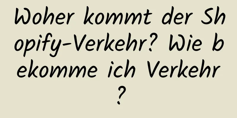 Woher kommt der Shopify-Verkehr? Wie bekomme ich Verkehr?