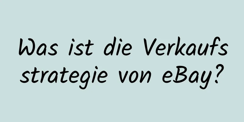 Was ist die Verkaufsstrategie von eBay?