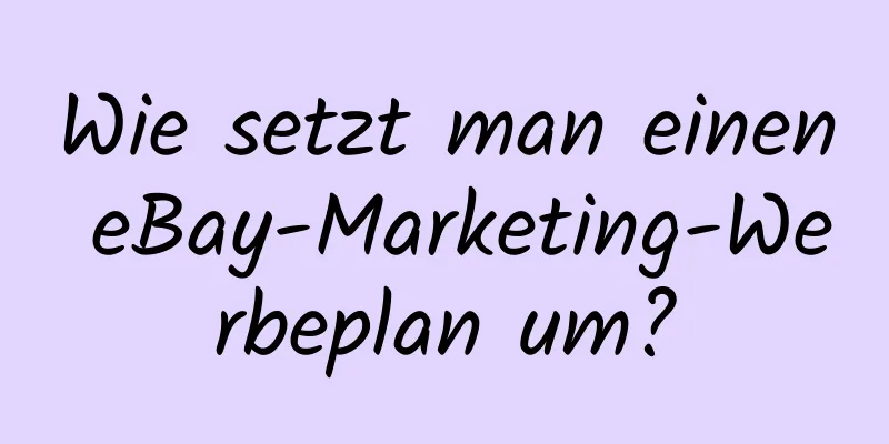 Wie setzt man einen eBay-Marketing-Werbeplan um?