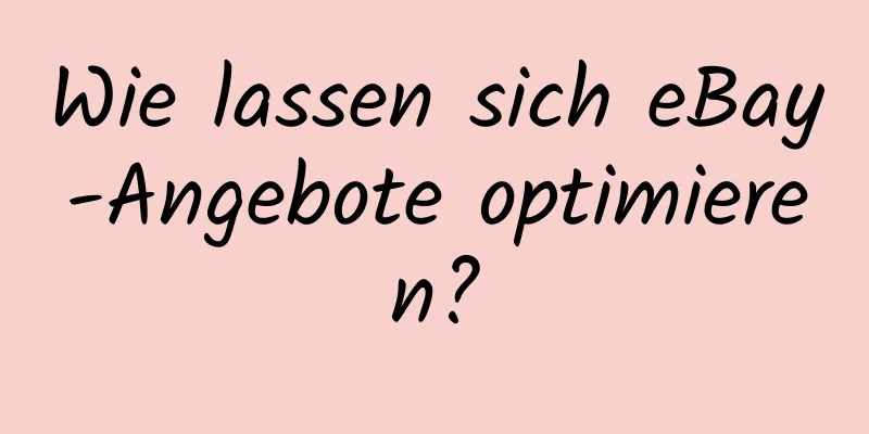 Wie lassen sich eBay-Angebote optimieren?