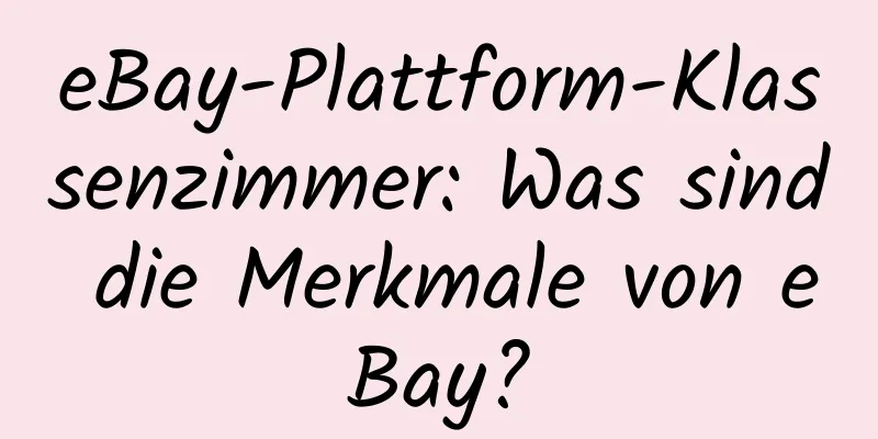 eBay-Plattform-Klassenzimmer: Was sind die Merkmale von eBay?