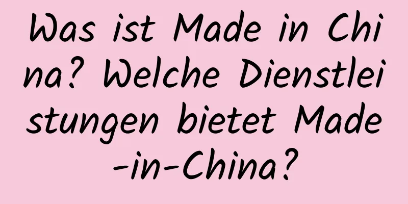 Was ist Made in China? Welche Dienstleistungen bietet Made-in-China?